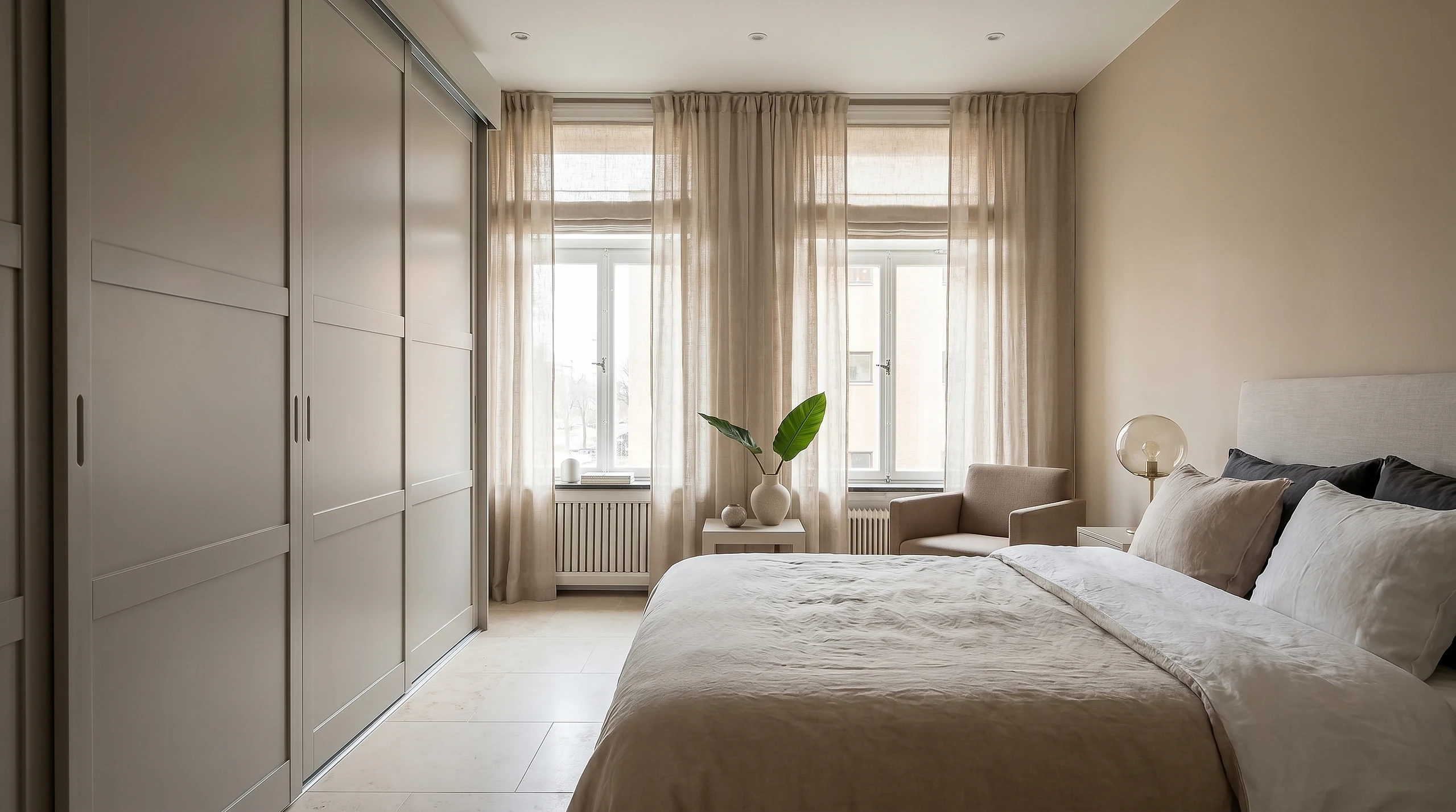 A compact room with a clear feel