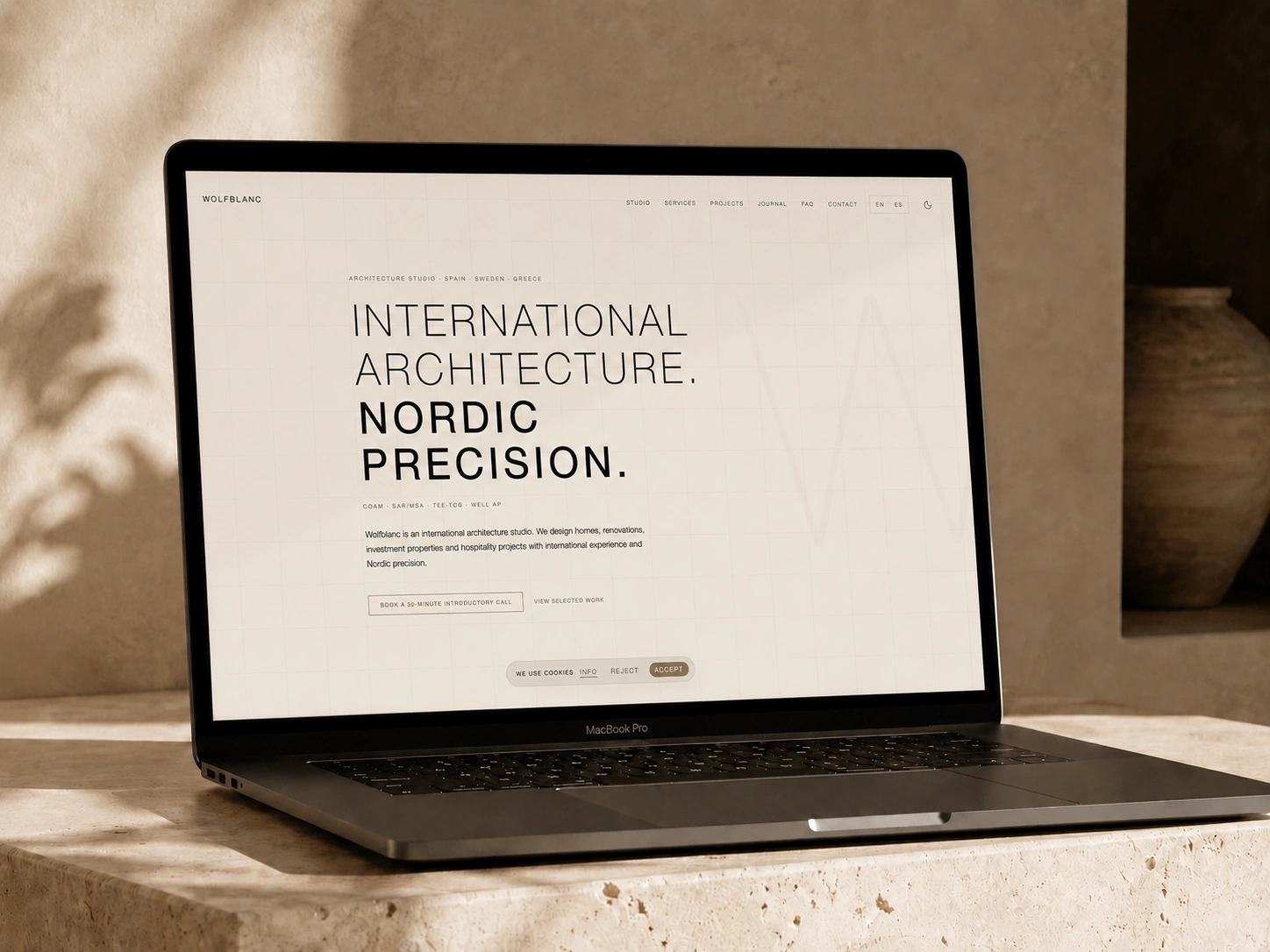 International site for an architecture studio